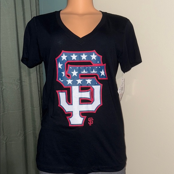Genuine Merchandise Tops - Genuine Merchandise Black Tee with Patriotic Logo